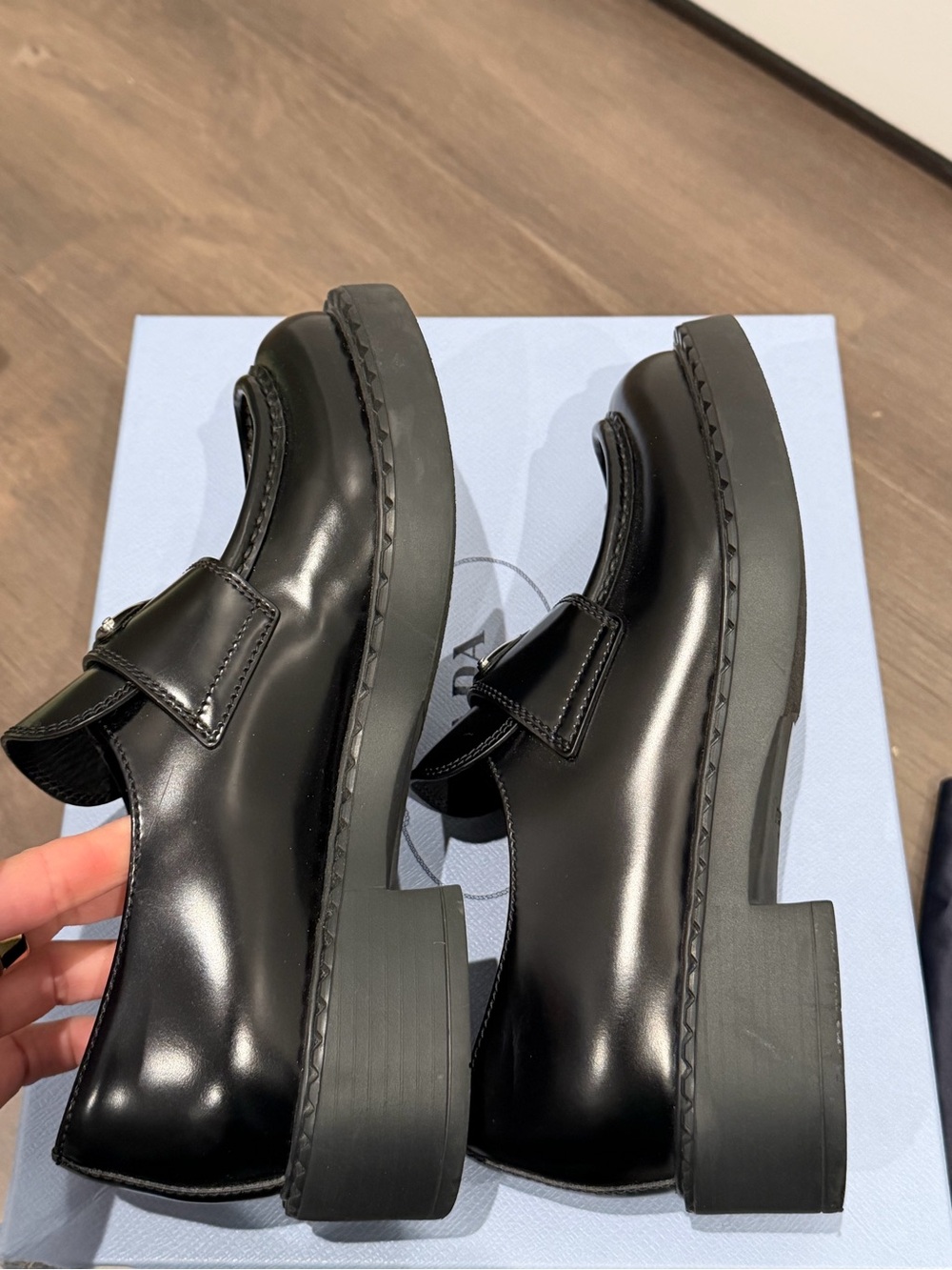 Prada triangle leather loafer - Picture 9 of 11
